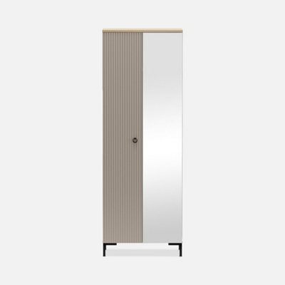 Heze Furniture Bella 2 Door Modern Loft Style Wardrobe With Mirror from B&Q