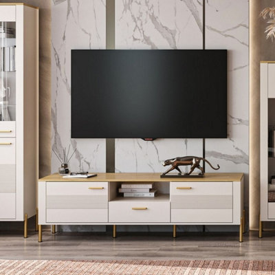 B&Q -  Ruben 2 Door 1 Drawer Tv UnitCashmere / Stone Oak