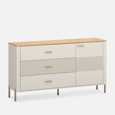 B&Q -  Ruben 1 Door 3 Drawers SideboardCashmere / Stone Oak