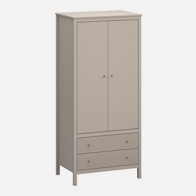 Heze Furniture Kleo 2 Door Wardrobe With 2 DrawersTaupe from B&Q