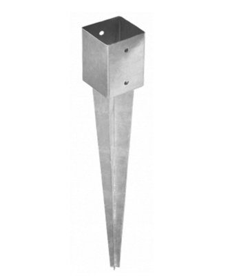 Ground Spike Heavy Duty Galvanised Drive-In Pergola Post Anchor Support Stakes 91X91mm750mm from B&Q