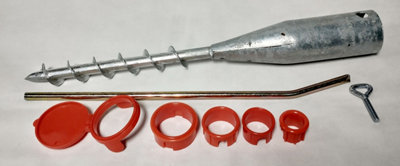  - Fence Post Parasol Spike Support Ground Screw Holder Round Universal 2565mm