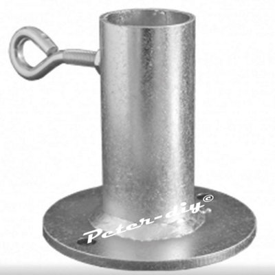Umbrella Parasol Stand Base Bolt Down Round Holder Galvanised 39 X 107mm (1.5 X 4.2")