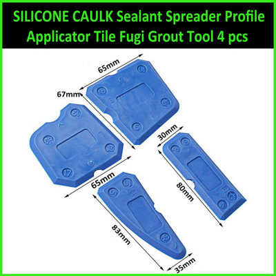 Silicone Caulk Sealant Spreader Profile Applicator Tile Grout Fugue Tool 4 Pcs from B&Q