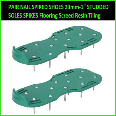  - Pair Nail Spiked Shoes 23mm Studded Soles Spikes Grass Lawn Aerating Gardening