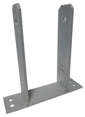 Pergola Post Support Heavy Duty Galvanised ("tt" Type) Foot Shoe Fence Bolt Down Internal Size: 151 mm (6") from B&Q
