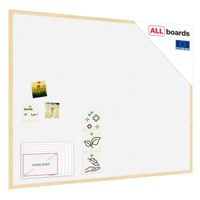 Allboards White Cork Notice Board Wooden Natural Frame 120X90 Cm from B&Q