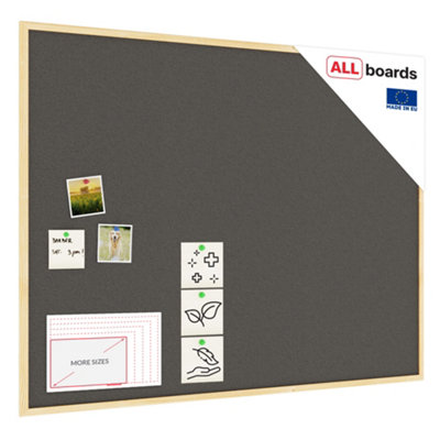 ALLboards Grey Cork Notice Board Wooden Natural Frame 120X90 Cm from B&Q