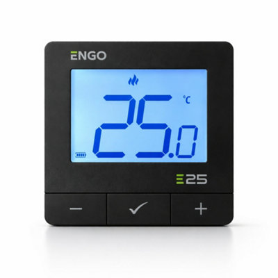 B&Q -  E25 Smart Thermostat Battery Powered Zigbee App Controlled Black
