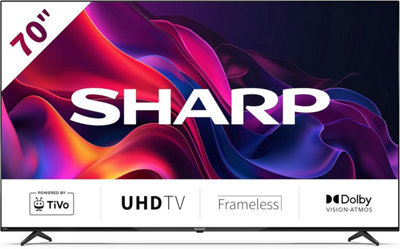 Sharp 4T-C70Gk4245Kb 70" 4K Uhd Frameless Tivo Smart Tv from B&Q