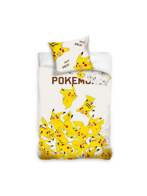 Pokemon Pikachu Pika Single Duvet Cover And Pillowcase SetEuropean Size from B&Q