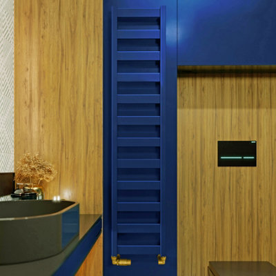 Terma Blue Vivo Denim 1215Btu Vertical Towel Radiator (W)300Mm X (H)1390Mm