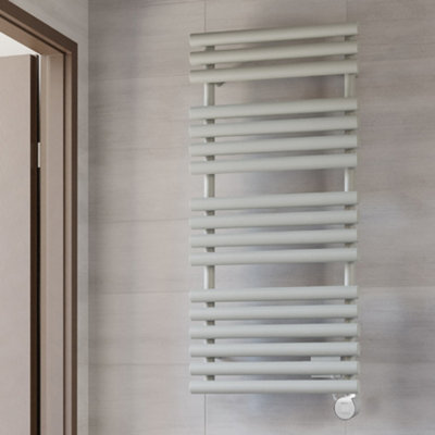 Terma Rolo Matt Salt N Pepper Oil-Filled 2046Btu Electric Towel Radiator (H) 1085Mm X (W) 520Mm Medium