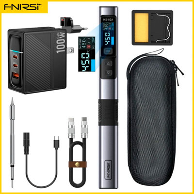 Fnirsi Hs-02A Intelligent Soldering Iron Standard 100W Pd Gan Fast Charger 250W C2C Pd Charging Cable from B&Q