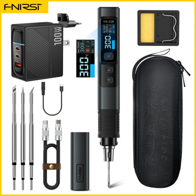 Fnirsi Hs-02B Intelligent Soldering Iron 3 Tips 100W Pd Gan Fast Charger 100W C2C Pd Charging Cable from B&Q