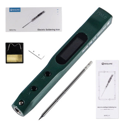 Sequre Si012 Pro Intelligent Oled Electric Soldering Iron T12-B2 Tip Green from B&Q