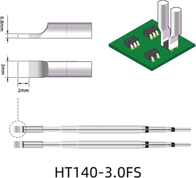 Sequre Ht140 Hot Tweezers Cartridge Tips Desoldering Tips Ht140-3.0Fs Tip (2Pc) from B&Q