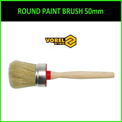 Yato Round Paint Brush 50mm Shabby Chic Chalk Paint Pure Bristle Brushes from B&Q