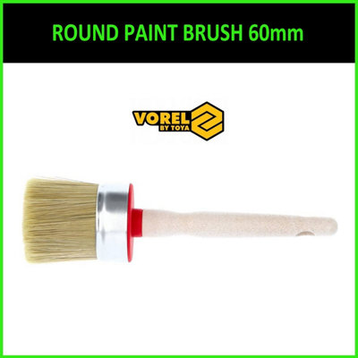 Yato Round Paint Brush 60mm Shabby Chic Chalk Paint Pure Bristle Brushes from B&Q