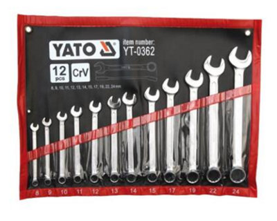 Yato Yt-0362 - Combination Spanner Wrench Set 8 - 24 Mm 12Pcs