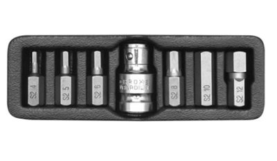 Yato Professional Hex Hexagonal Screwdriver Bits Set 7 Pcs 1/2" Adaptor (Yt-0412) from B&Q