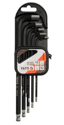 B&Q -  Professional Ball Ended Allen Key Set 10Pcs Hexagonal Longer Arms (Yt-0561