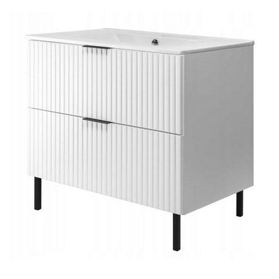 Heze Furniture Flow Standing Bathroom Vanity Cabinet With Basin 80CmWhite from B&Q