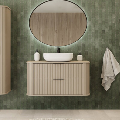 Heze Furniture Elegance Glamour Style 2 Drawer Bathroom Vanity Cabinet 120Cm In Cashmere from B&Q