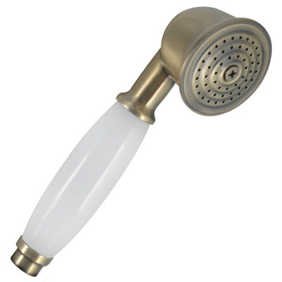 B&Q -  Retro Bathroom Antique Brass Decorative Vintage Bath Shower Head Replacement