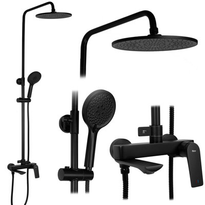 Shower Set Rea Avalon BlackBrass from B&Q