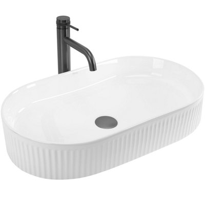 Countertop Washbasin Rea Vanda 61 White OvalCeramics from B&Q
