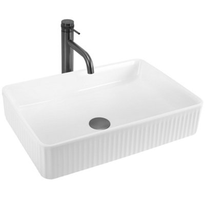 Countertop Washbasin Rea Fiorella WhiteCeramic from B&Q