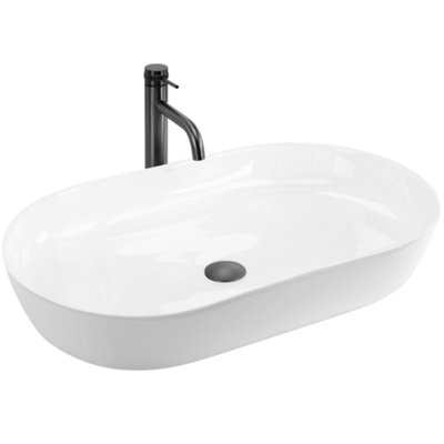 Countertop Washbasin Rea Cleo 71 WhiteCeramic from B&Q
