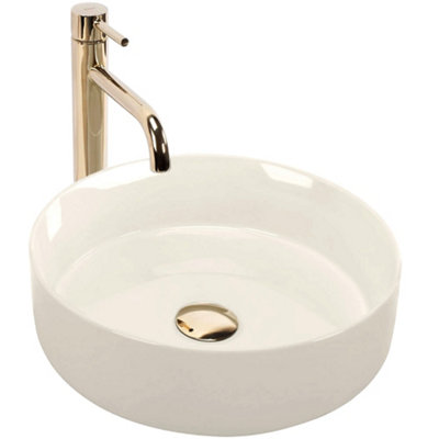 Countertop Washbasin Rea Sami Shiny WhiteCeramic from B&Q