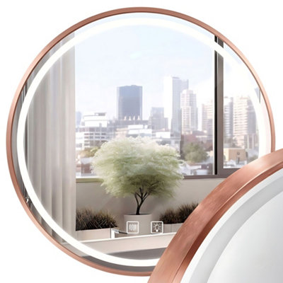 B&Q - Mirror  Led P11394 mmj Brush Copper 50CmRound