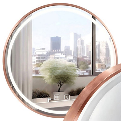 B&Q - Mirror  Led P11398 mmj Brush Copper 90CmRound