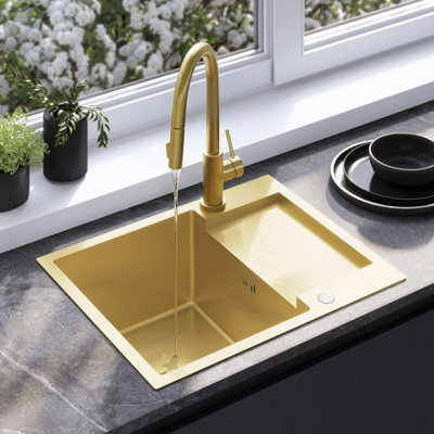 Kitchen Sink Rea Paul Brush Gold Metal from B&Q