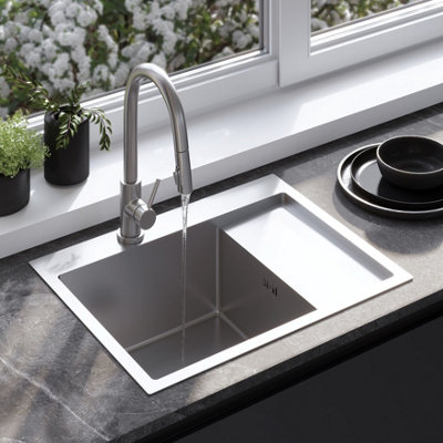 Kitchen Sink Rea Fin Brush Stainless SteelMetal from B&Q