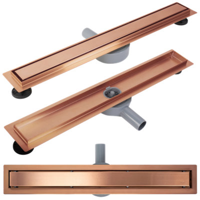 Linear Drainage Rea Neox Pro 640 Brush CopperStainless Steel from B&Q