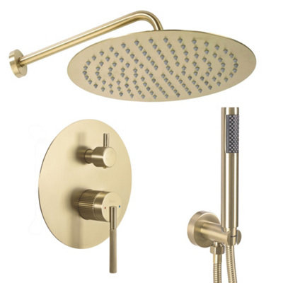 Shower Set Rea Argon Brush GoldBrass from B&Q