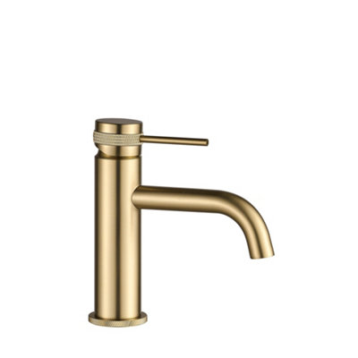 Bathroom Faucet Rea Lungo Grip Low Brush GoldBrass from B&Q