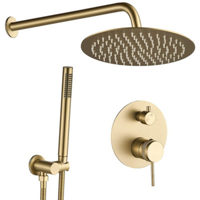 Shower Set Rea Lungo Thermostat Brushed GoldBrass from B&Q