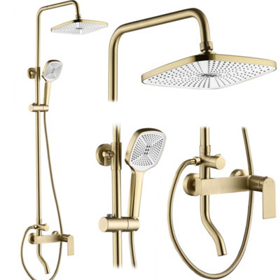Shower Set Rea My1902-77Gg Storm Brush GoldBrass from B&Q