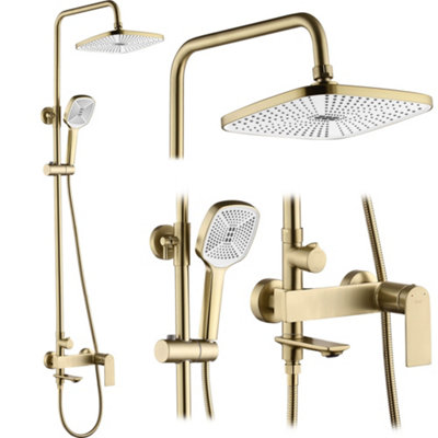 Shower Set Rea My1902-78Gg Storm Brush GoldBrass from B&Q