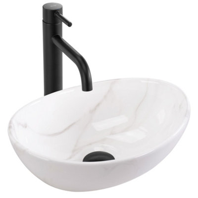 Countertop Washbasin Rea Sofia Mini Cloudy GreyCeramic from B&Q