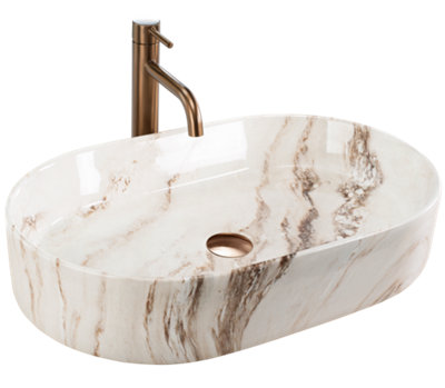 Countertop Washbasin Rea Nadia 60 MarroneCeramic from B&Q