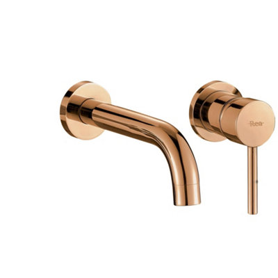 Wall Mounted Basin Faucet Rea Lungo Copper + Box from B&Q