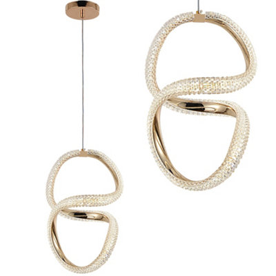 Toolight Gold Ceiling Lamp Chandelier Led G069-Cp B&Q