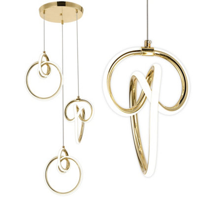 B&Q - Ceiling Lamp Chandelier  Led G072-3Cpr Gold