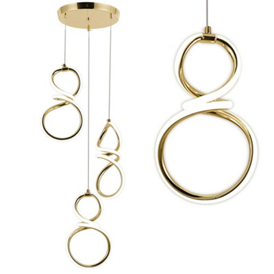 B&Q - Ceiling Lamp Chandelier  Led G073-3Cpr Gold